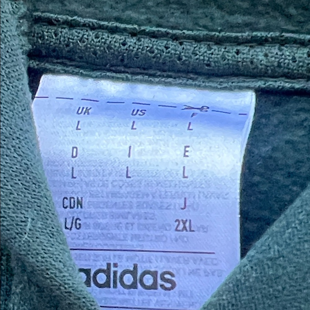 Adidas Men's Dark Green Hoodie Sweatshirt w Zipper Pocket Size L - Picture 7 of 7